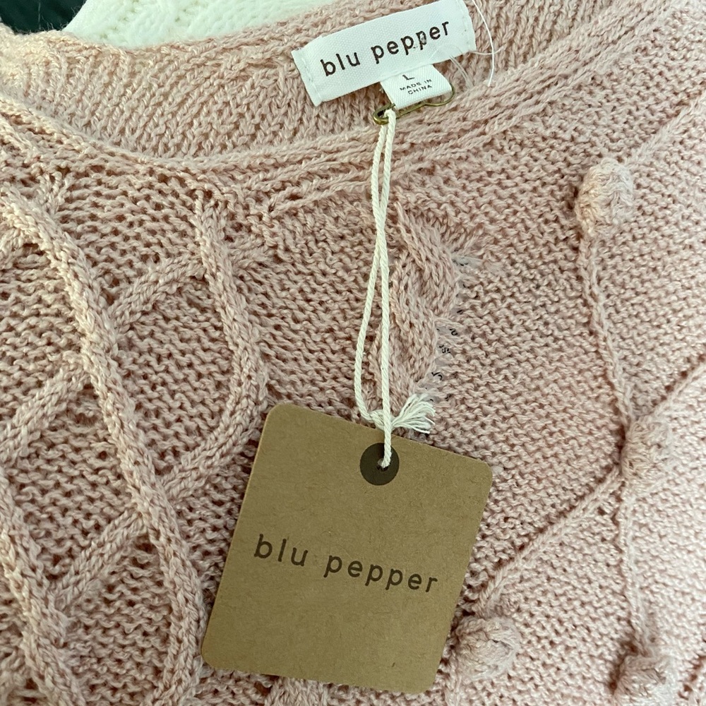 Blu Pepper Pom Sweater Tank - Picture 2 of 3